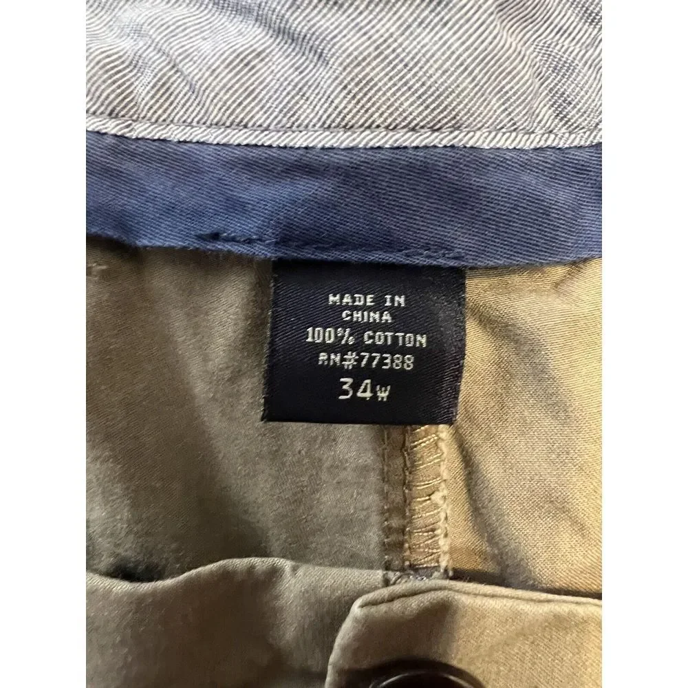 J Crew Club Shorts Men's 34W‎ FlatFront Brown Chino Shorts Inseam 10 Inch…